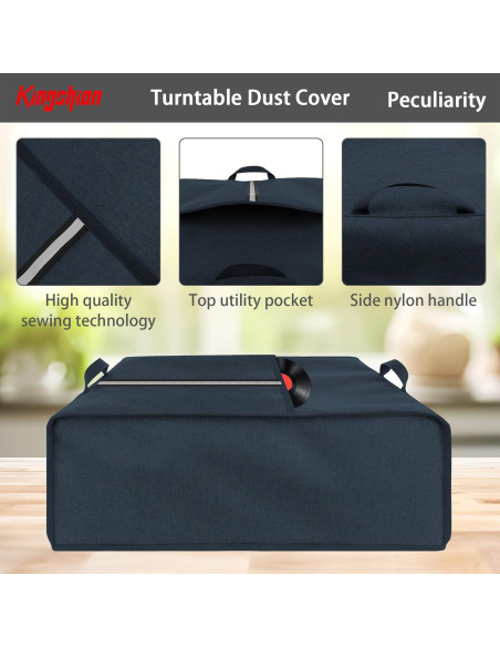 Cubierta de Polvo para Tocadiscos Kingshion 48x40x17cm Azul
