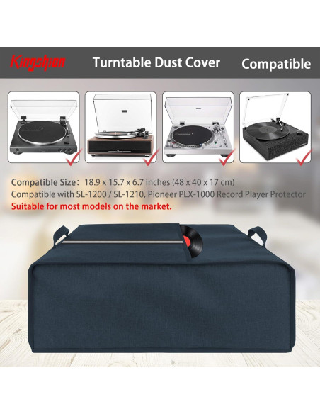 Cubierta de Polvo para Tocadiscos Kingshion 48x40x17cm Azul
