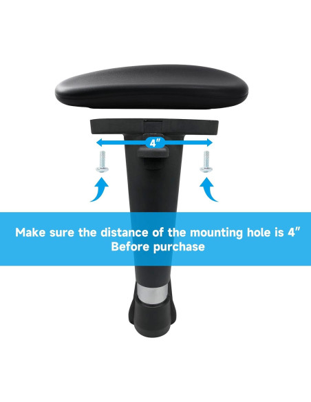 Reposabrazos de Silla de Oficina WPJFMXZ - Juego de 2 Negro