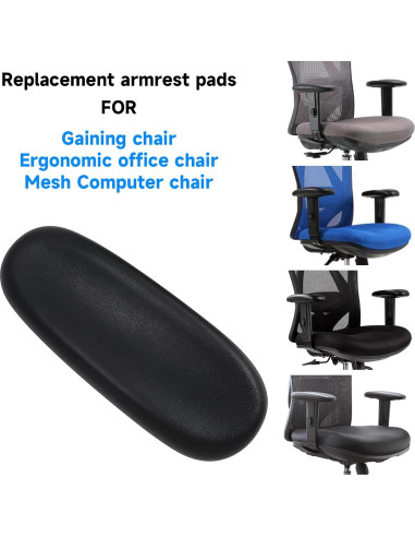 Reposabrazos de Silla de Oficina WPJFMXZ - Juego de 2 Negro