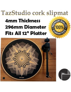 Alfombrilla de Corcho TazStudio para Tocadiscos 30.48 cm - Diseño Geométrico 2