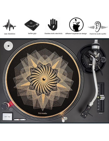 Alfombrilla de Corcho TazStudio para Tocadiscos 30.48 cm - Diseño Geométrico