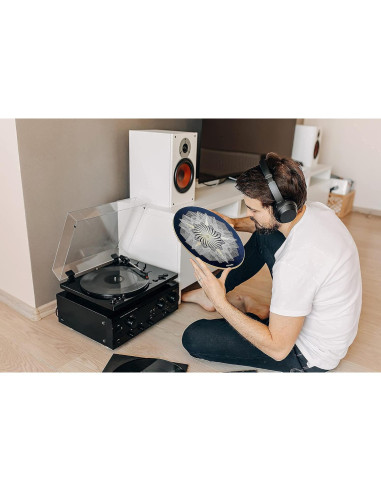 Alfombrilla de Corcho TazStudio para Tocadiscos 30.48 cm - Diseño Geométrico