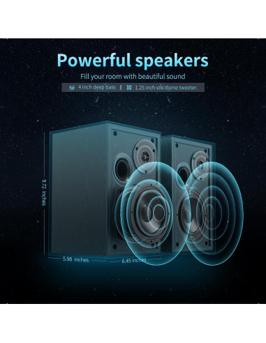 Altavoces de Estantería Bluetooth BESTISAN SR02 4" 50W