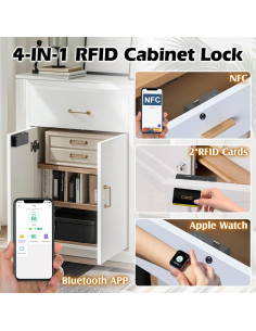 Cerradura Inteligente Dhiedas F3BC Negra RFID para Gabinete 2