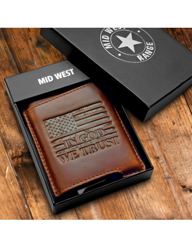 Billetera Minimalista de Cuero Mid West Range con Bloqueo RFID