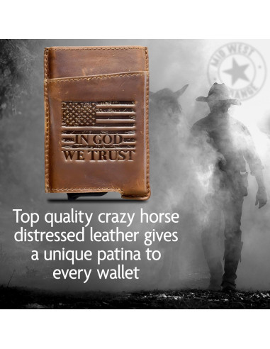 Billetera Minimalista de Cuero Mid West Range con Bloqueo RFID