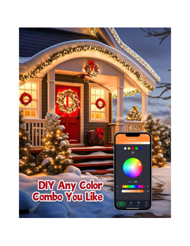 Luces de Navidad Inteligentes 20m 200 LED RGB Minetom