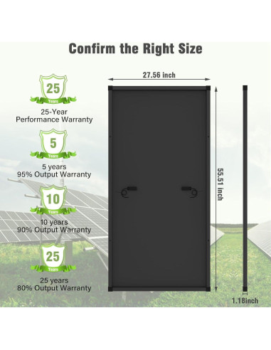 Panel Solar 200W WERCHTAY Monocristalino 12V Alta Eficiencia