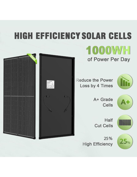 Panel Solar 200W WERCHTAY Monocristalino 12V Alta Eficiencia