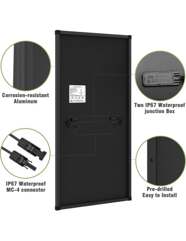 Panel Solar 200W WERCHTAY Monocristalino 12V Alta Eficiencia