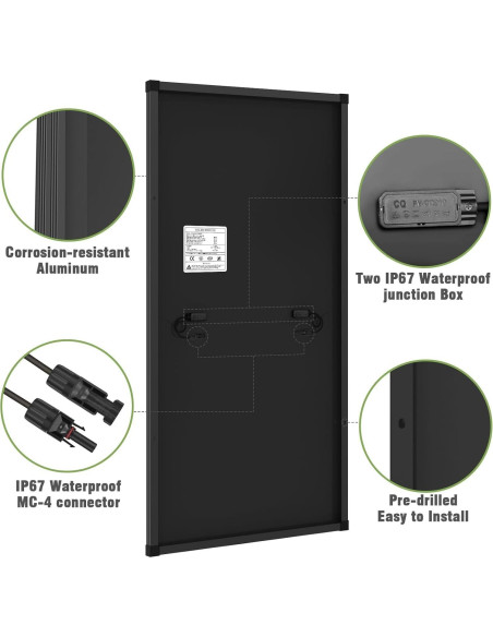Panel Solar 200W WERCHTAY Monocristalino 12V Alta Eficiencia