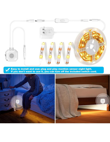 Tira de Luz LED GXILEE 3m con Sensor de Movimiento 3000K