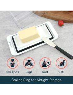 Caja de Mantequilla Hermética KITCHENDAO con Cuchillo 13.2x5.4x5.2 cm 2