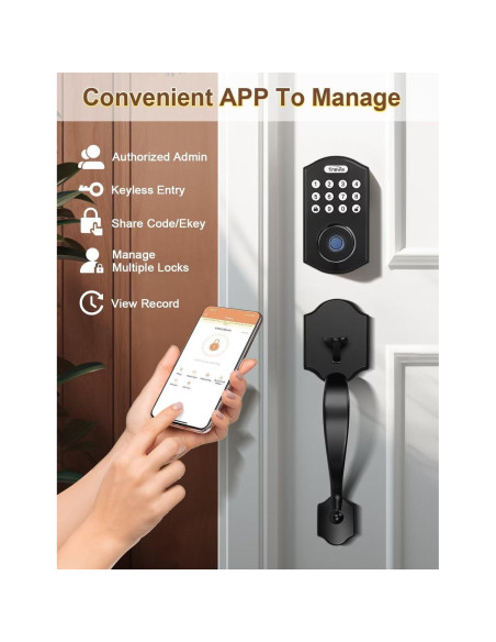 Cerradura de Puerta Biométrica Tinewa DLE601 con Manijas