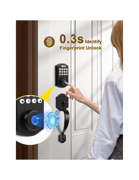 Cerradura de Puerta Biométrica Tinewa DLE601 con Manijas