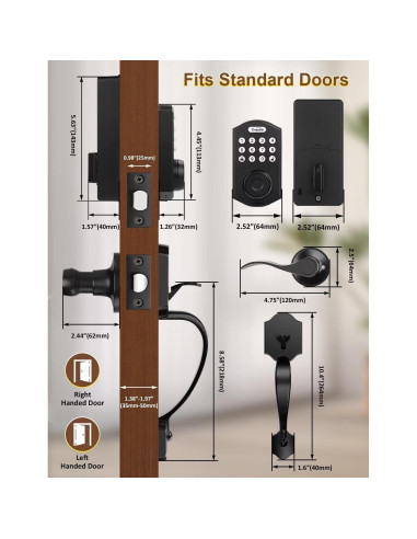 Cerradura de Puerta Biométrica Tinewa DLE601 con Manijas