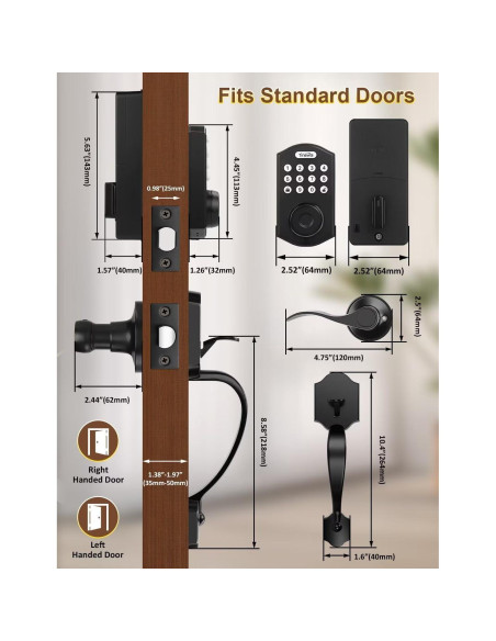 Cerradura de Puerta Biométrica Tinewa DLE601 con Manijas