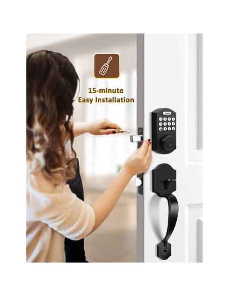 Cerradura de Puerta Biométrica Tinewa DLE601 con Manijas