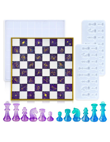 Kit de Moldes de Silicona NiArt para Ajedrez 3D DIY 28x28cm