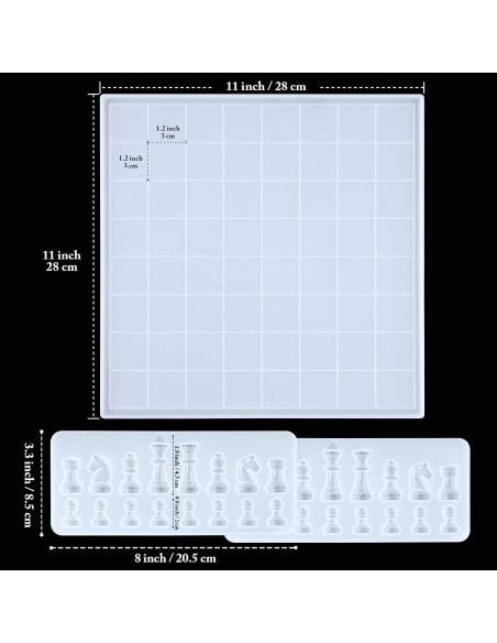 Kit de Moldes de Silicona NiArt para Ajedrez 3D DIY 28x28cm