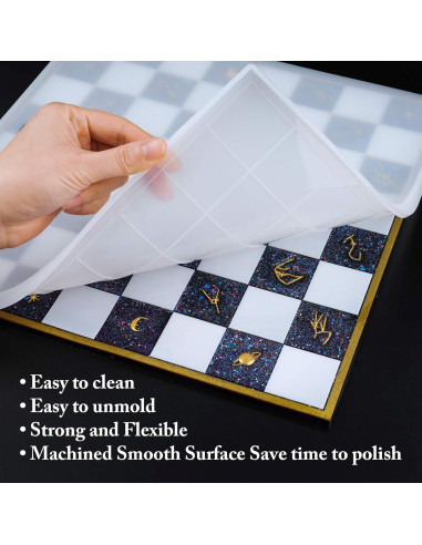 Kit de Moldes de Silicona NiArt para Ajedrez 3D DIY 28x28cm