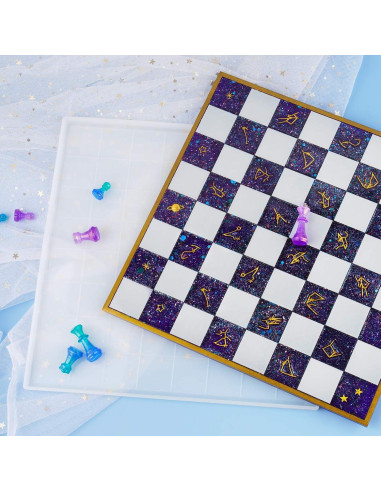 Kit de Moldes de Silicona NiArt para Ajedrez 3D DIY 28x28cm
