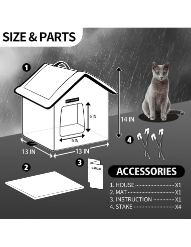 Casa para Gatos Rest-Eazzzy Impermeable Gris 33x33x36cm