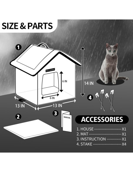 Casa para Gatos Rest-Eazzzy Impermeable Gris 33x33x36cm