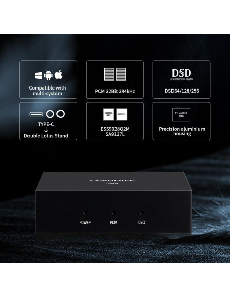 DAC USB-C FX-Audio FX03 384kHz RCA DSD 256 para Audio