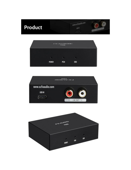 DAC USB-C FX-Audio FX03 384kHz RCA DSD 256 para Audio