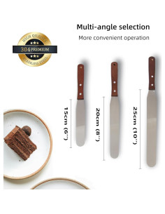 Set de Espátulas Rectas de Acero Inoxidable LEGERM 20cm 2