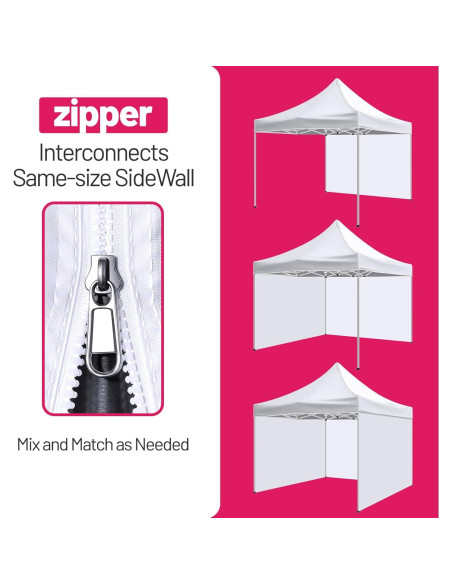 Pared Lateral de Carpa 600D KaKuEike 304.8x218.4cm Blanca