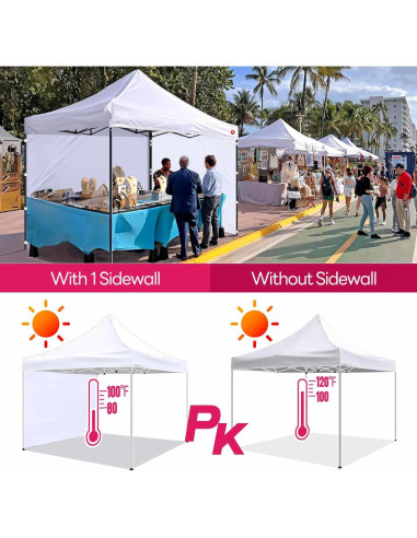 Pared Lateral de Carpa 600D KaKuEike 304.8x218.4cm Blanca