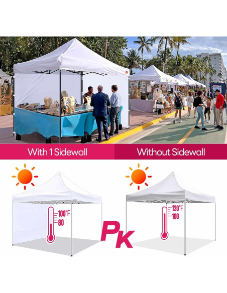 Pared Lateral de Carpa 600D KaKuEike 304.8x218.4cm Blanca