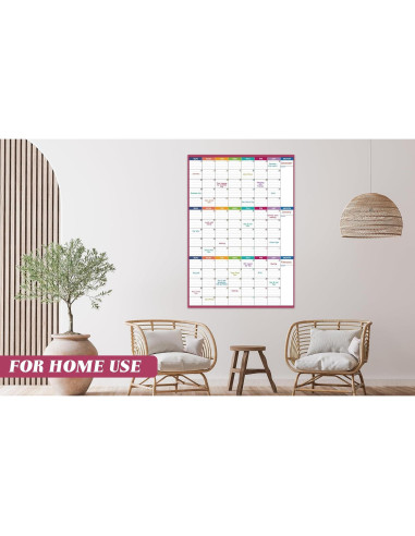 Calendario de Pizarra Blanca BooQool 3 Meses 71x101 cm