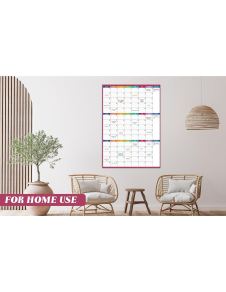 Calendario de Pizarra Blanca BooQool 3 Meses 71x101 cm