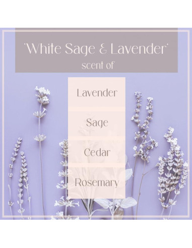 Vela Aromática Salvia Blanca y Lavanda - Cera de Soja 226g