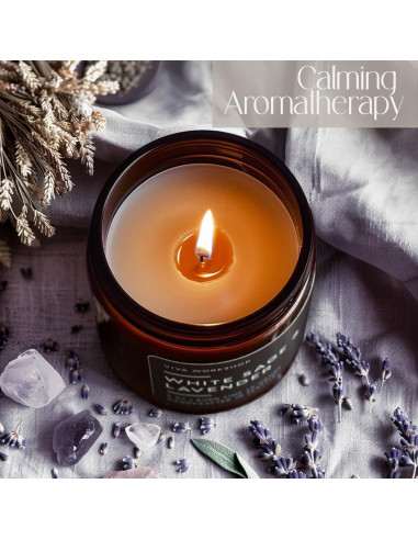 Vela Aromática Salvia Blanca y Lavanda - Cera de Soja 226g