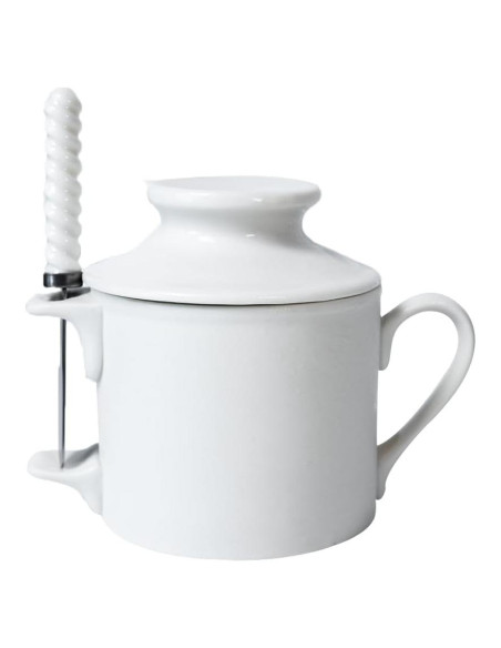 Tazón de Mantequilla con Tapa y Cuchillo Cerámica 120g