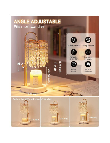 Lámpara Calentadora de Velas LUBITA Oro Francés 3 Bombillas