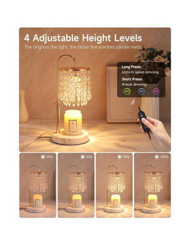 Lámpara Calentadora de Velas LUBITA Oro Francés 3 Bombillas