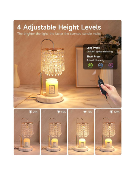 Lámpara Calentadora de Velas LUBITA Oro Francés 3 Bombillas