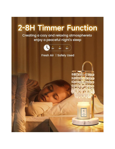 Lámpara Calentadora de Velas LUBITA Oro Francés 3 Bombillas