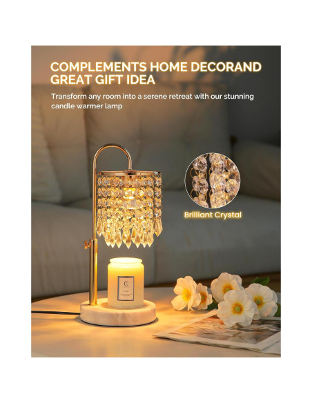 Lámpara Calentadora de Velas LUBITA Oro Francés 3 Bombillas