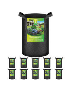 Bolsas de Cultivo de Tela iPower 3 Galones 10 Paquete Negro