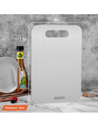 Tabla de Cortar Stron-Dura Acero Inoxidable 29.2x20.3 cm