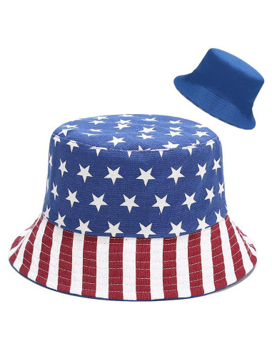 Sombrero de Cubo Reversible XYIYI Bandera Americana para Mujeres