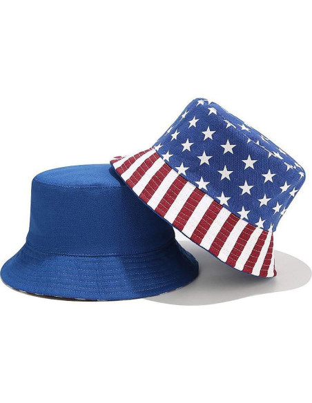 Sombrero de Cubo Reversible XYIYI Bandera Americana para Mujeres