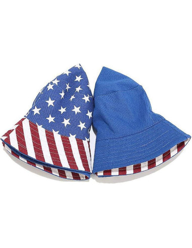 Sombrero de Cubo Reversible XYIYI Bandera Americana para Mujeres